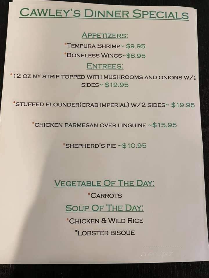 Cawleys Irish Pub - Upper Darby, PA menu_pic