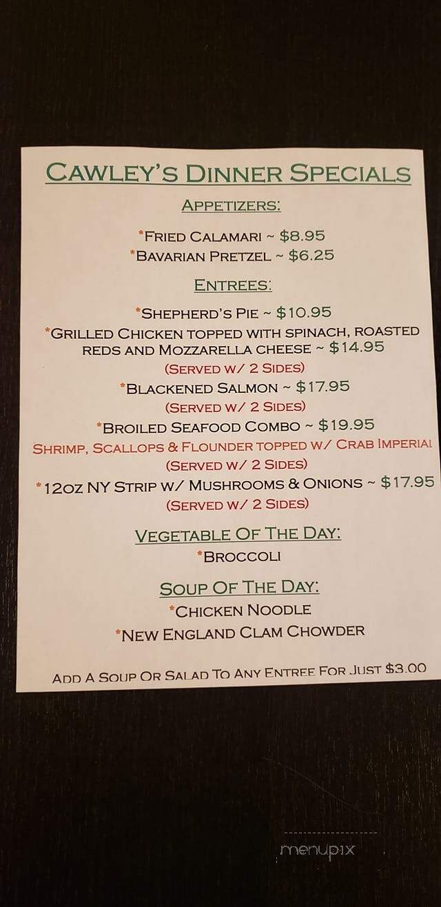 Cawleys Irish Pub - Upper Darby, PA menu_pic