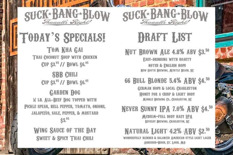 Suck Bang & Blow - Murrells Inlet, SC menu_pic