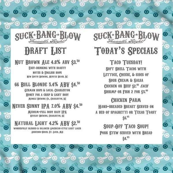 Suck Bang & Blow - Murrells Inlet, SC menu_pic