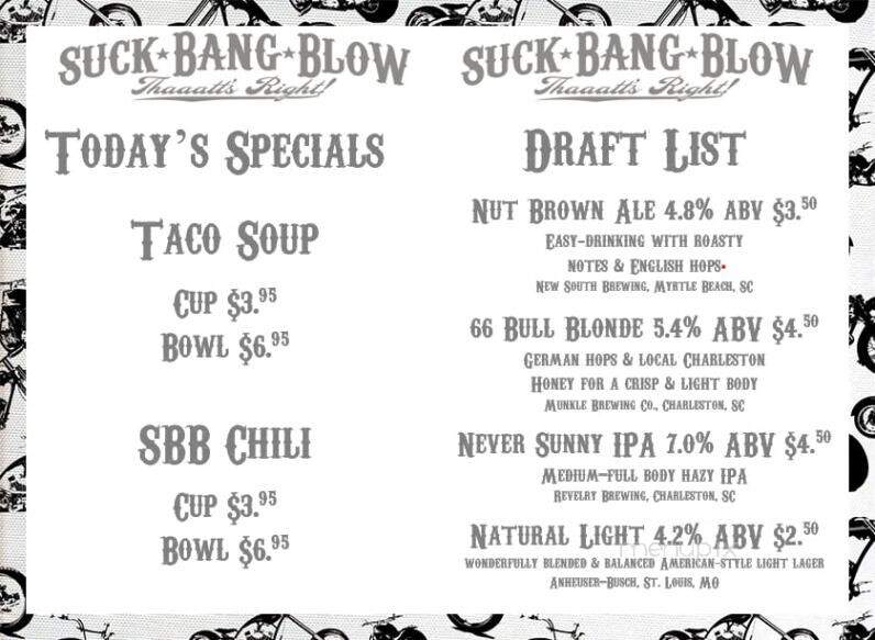 Suck Bang & Blow - Murrells Inlet, SC menu_pic