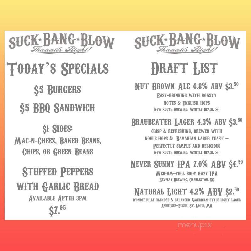 Suck Bang & Blow - Murrells Inlet, SC menu_pic