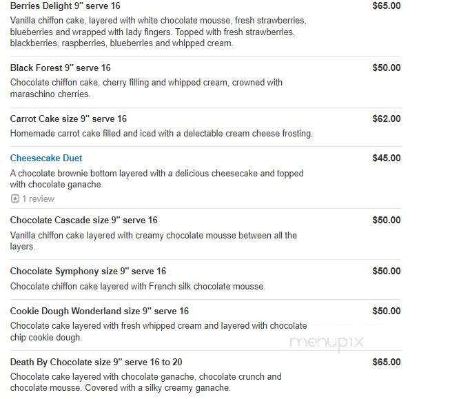 Sweet Dreams Pastry - Warren, MI menu_pic