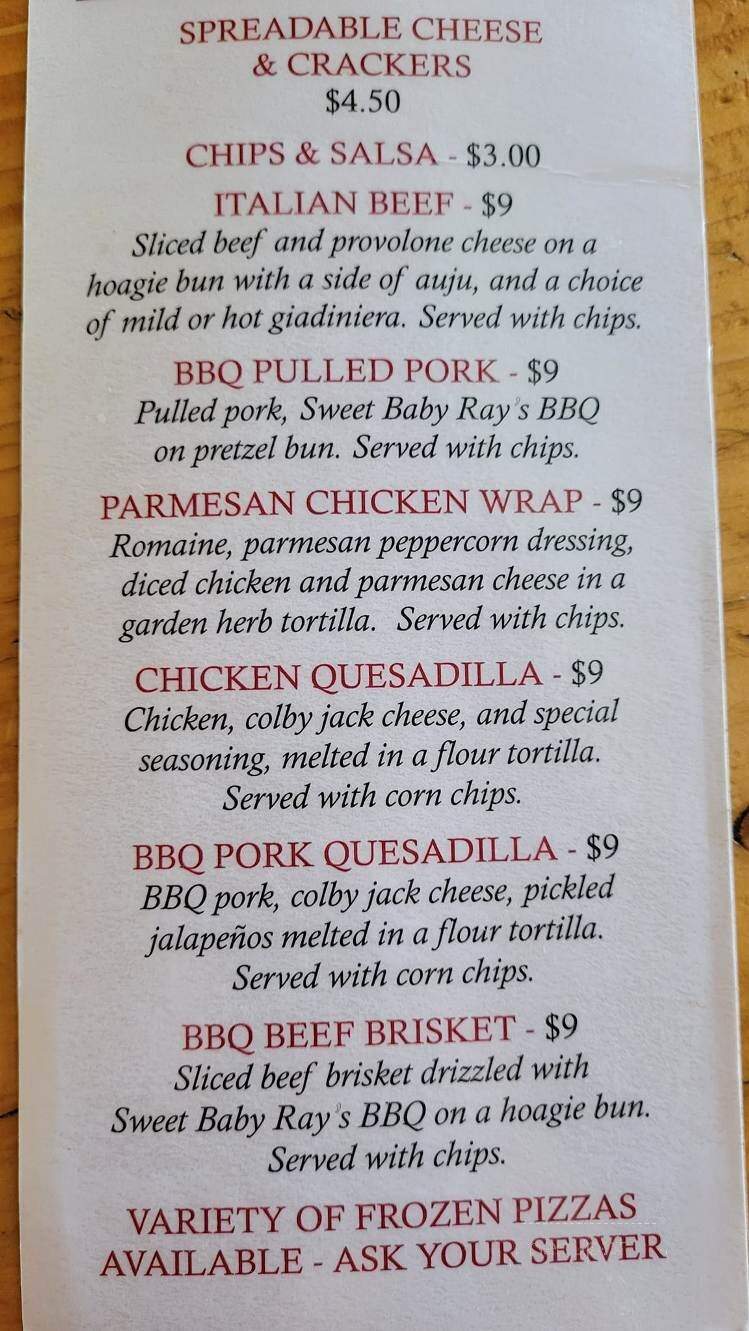 Evergreen Tavern - Cable, WI menu_pic