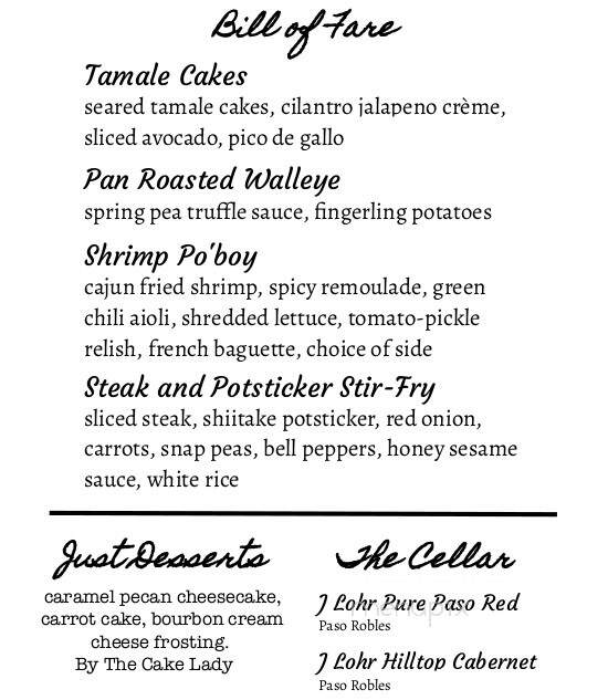 Attic Bar & Grill - Sioux Falls, SD menu_pic