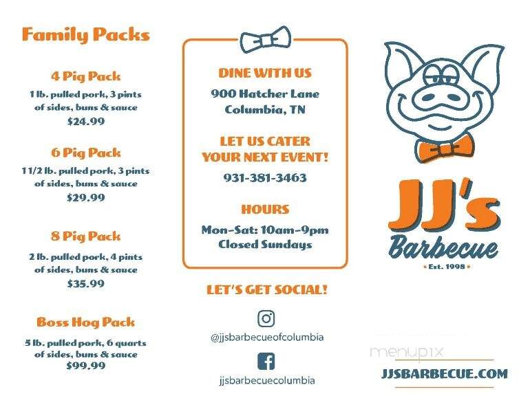 J J's Barbecue - Columbia, TN menu_pic