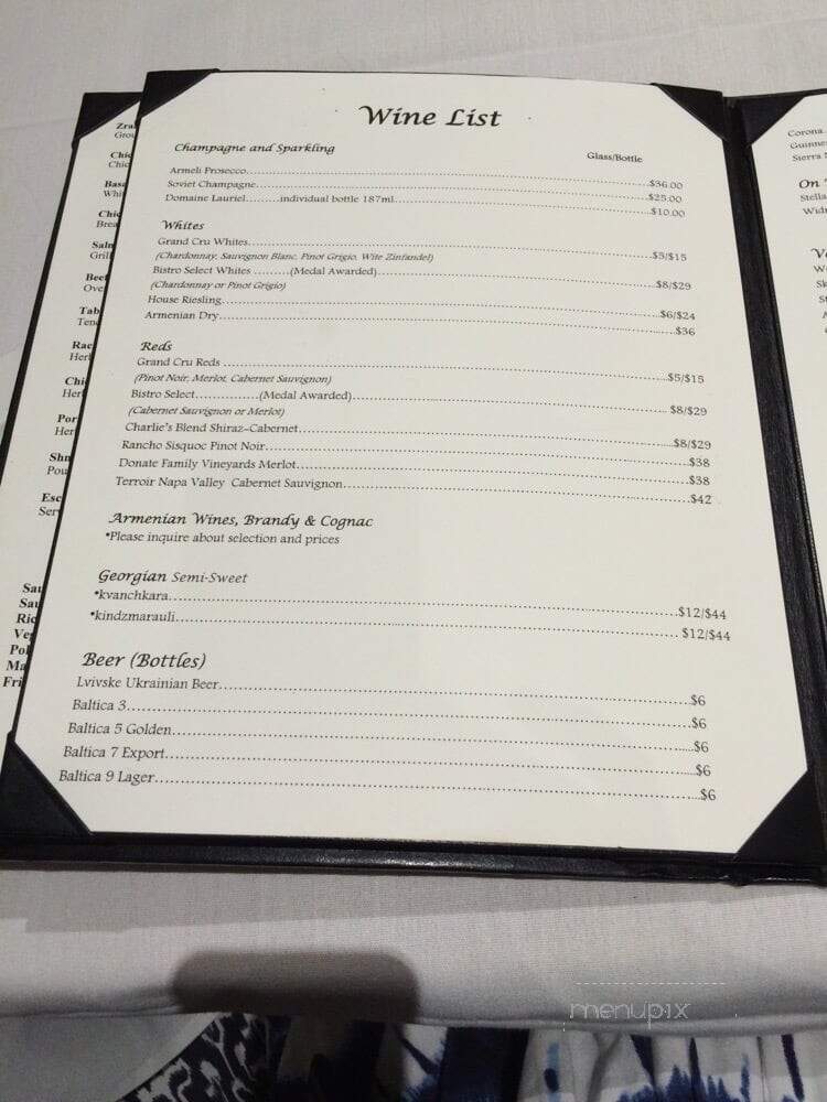 Firebird Russian Restaurant and Gallery - Carmichael, CA menu_pic