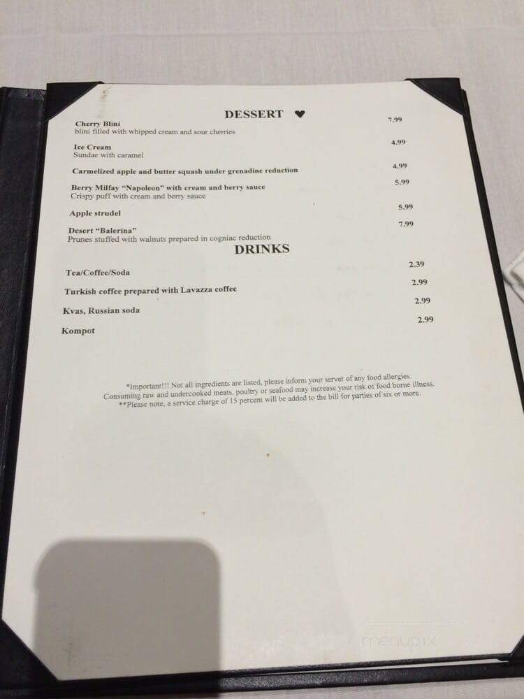 Firebird Russian Restaurant and Gallery - Carmichael, CA menu_pic