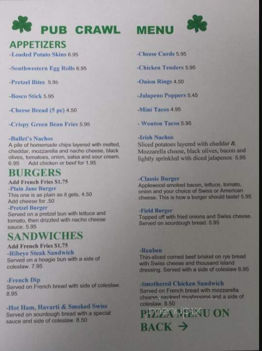 Doyle's Irish Pub - Monroe, WI menu_pic