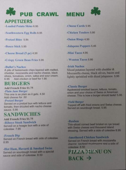 Doyle's Irish Pub - Monroe, WI menu_pic