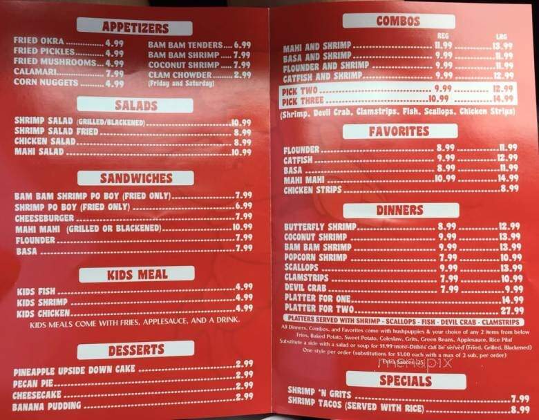 Shrimp Shack seafood kitchen - Orange Park, FL menu_pic