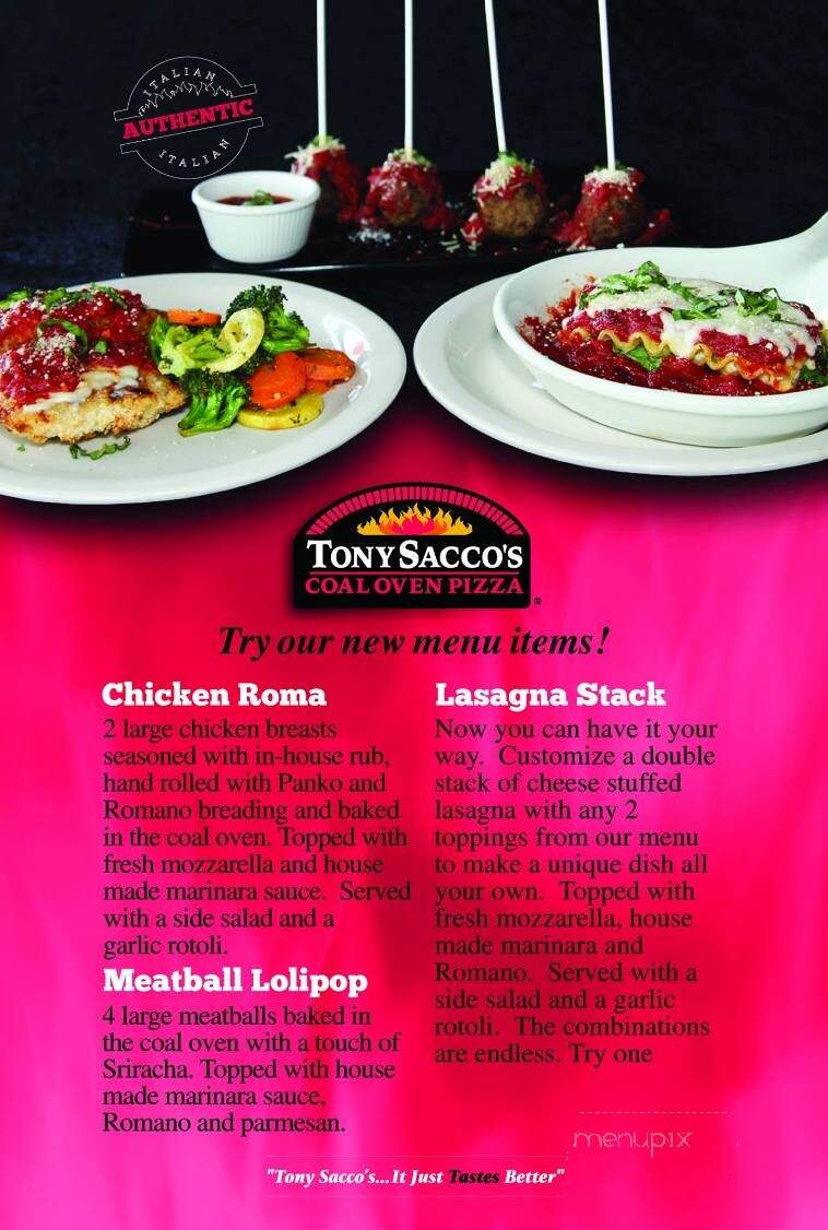 Tony Sacco's Coal Oven Pizza - Estero, FL menu_pic