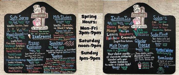 Main Freeze - Lansdale, PA menu_pic
