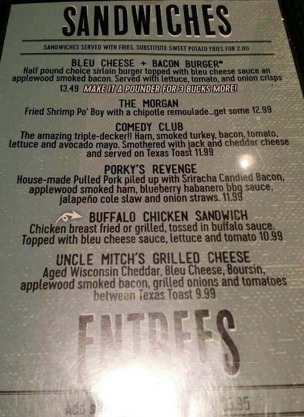 Orlando Improv Comedy Club & Dinner Theatre - Orlando, FL menu_pic