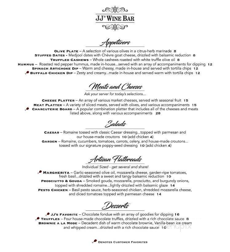 JJ's Wine Bar - Franklin, TN menu_pic