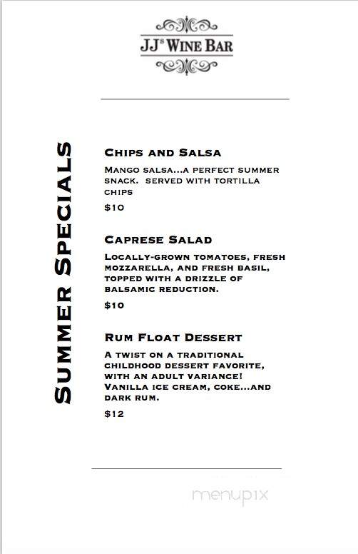 JJ's Wine Bar - Franklin, TN menu_pic