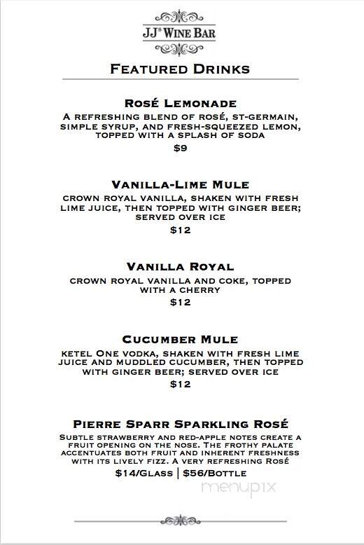 JJ's Wine Bar - Franklin, TN menu_pic