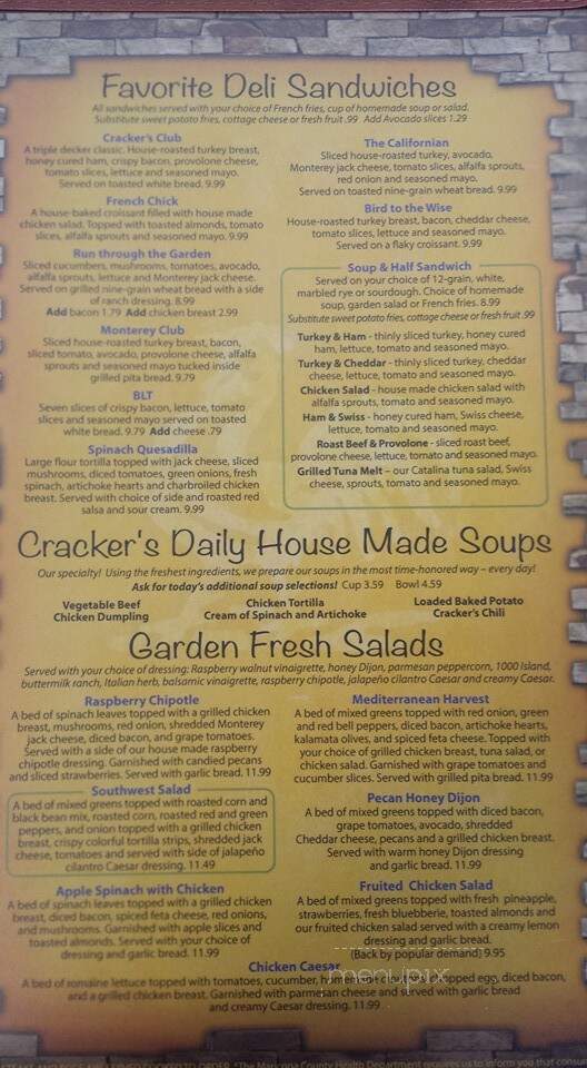 Online Menu of Crackers & Co Cafe, Mesa, AZ