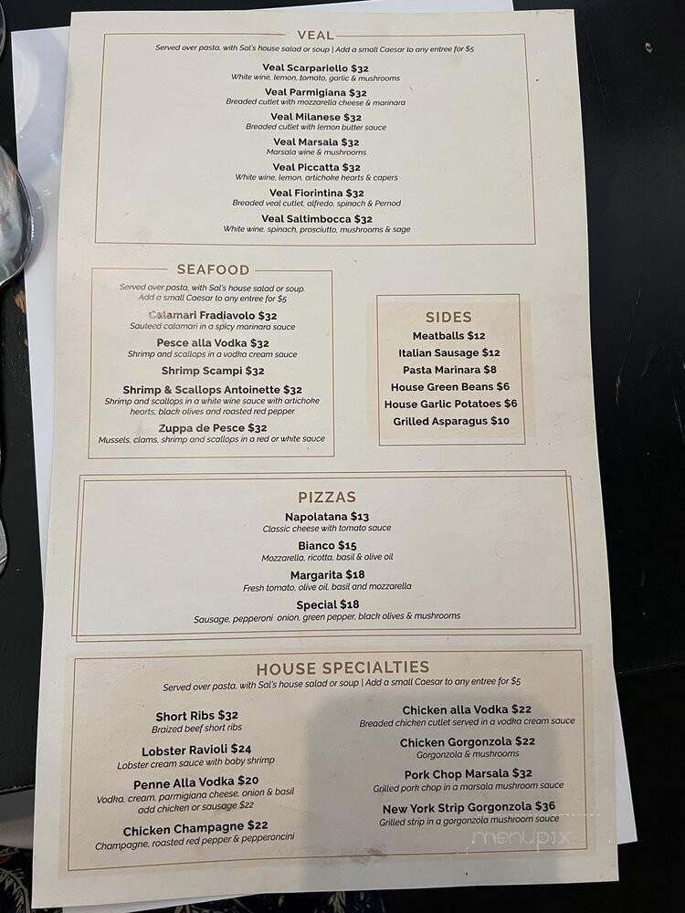 Uncle Sal's Italian Ristoranti - Scottsdale, AZ menu_pic