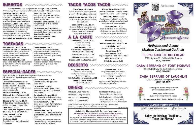 El Palacio Of Bullhead City - Bullhead City, AZ menu_pic