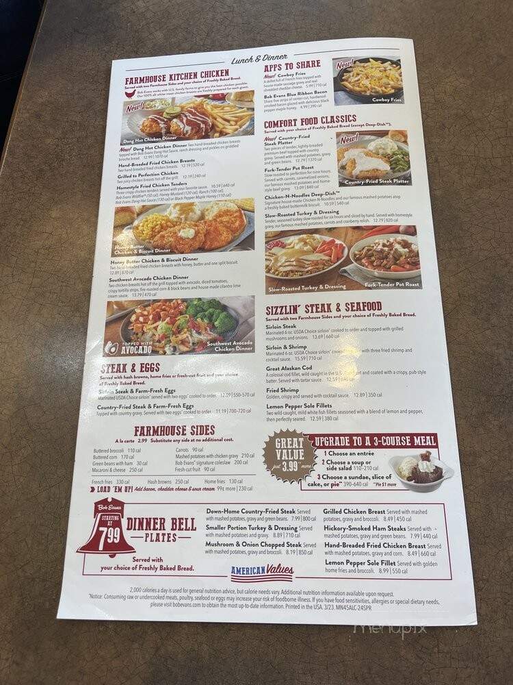 Bob Evans Restaurant - Fern Park, FL menu_pic