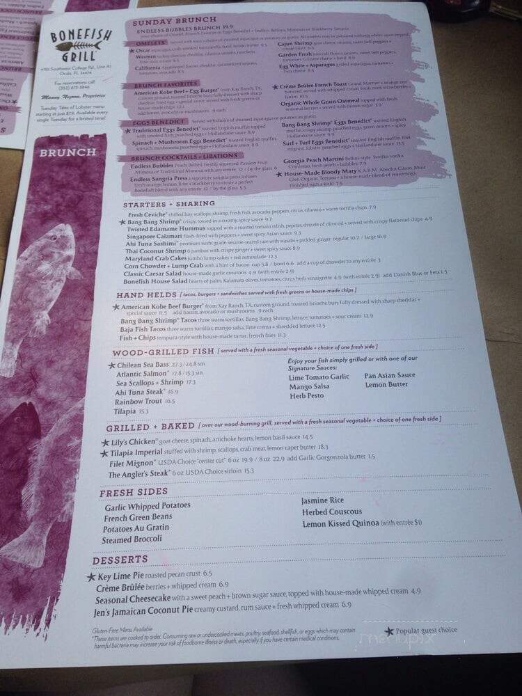 Bonefish Grill - Ocala, FL menu_pic