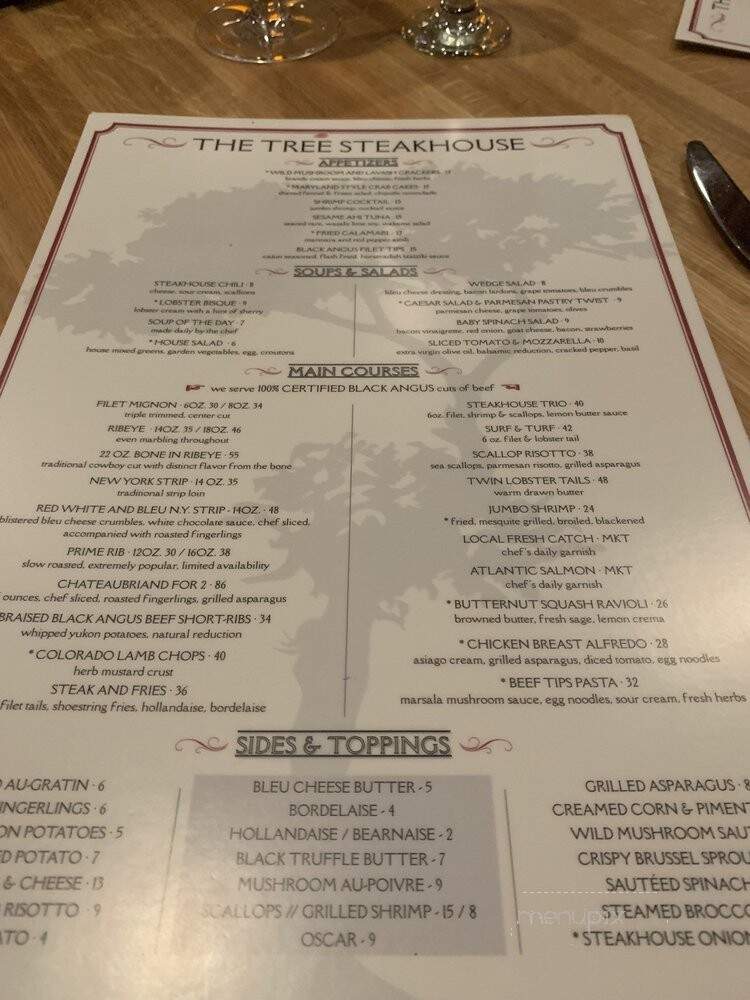 Tree Steak House - Jacksonville, FL menu_pic