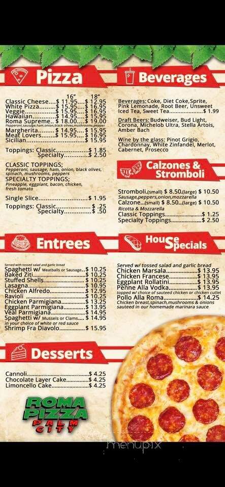 Roma Pizza & Subs - Palm City, FL menu_pic