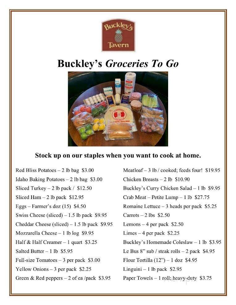 Buckley's Tavern - Wilmington, DE menu_pic