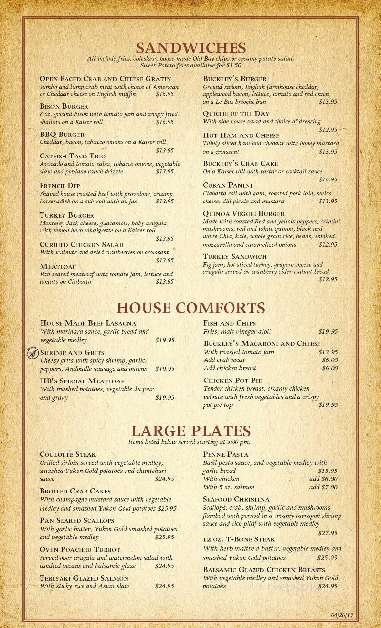 Buckley's Tavern - Wilmington, DE menu_pic