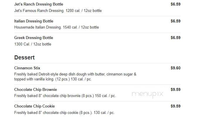 Jet's Pizza - Saginaw, MI menu_pic