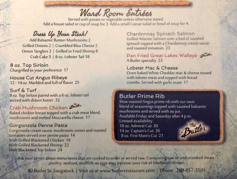 Butler - Saugatuck, MI menu_pic