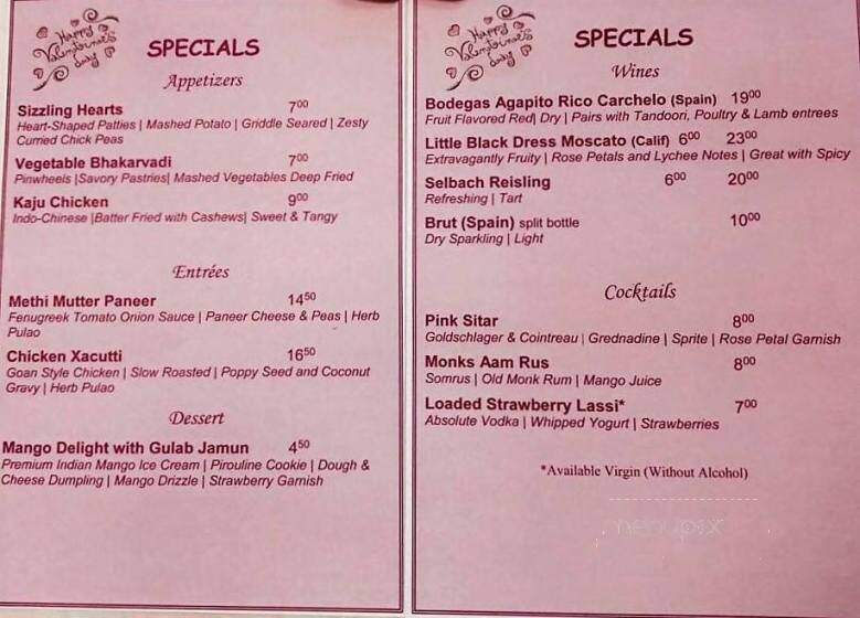 Rangoli Indian Cuisine - Auburn Hills, MI menu_pic
