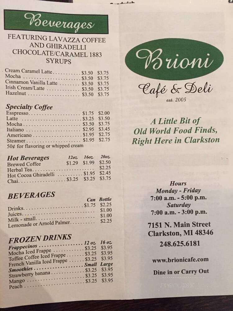 Brioni Cafe & Deli - Clarkston, MI