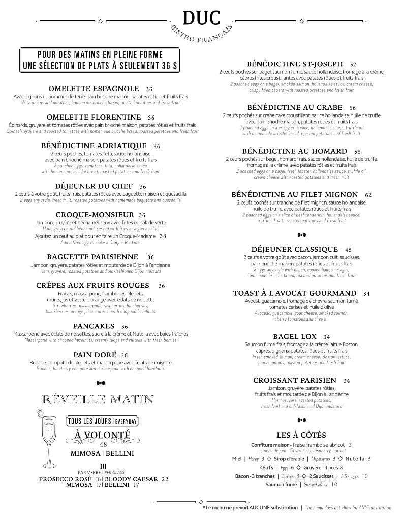 Duc de Lorraine Patisserie Francaise - Montreal, QC menu_pic