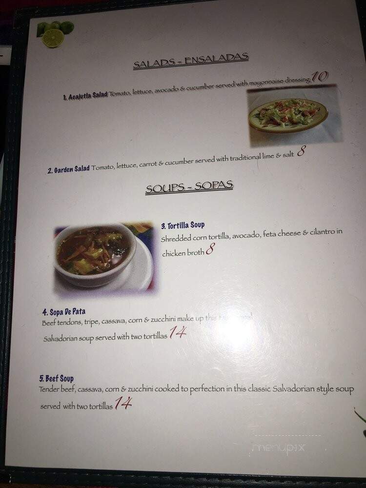 Acajutla - Edmonton, AB menu_pic