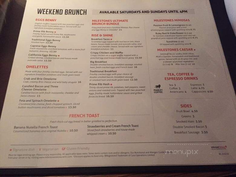 Milestones Grill + Bar - Coquitlam, BC menu_pic