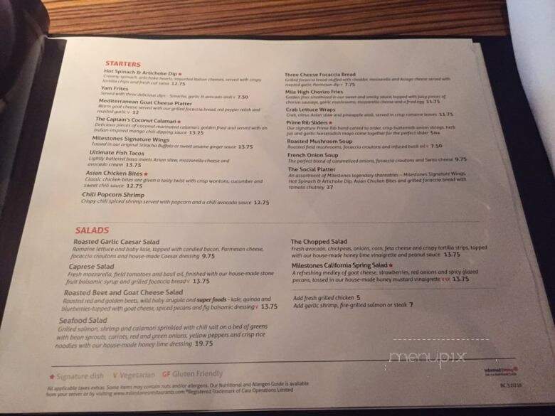 Milestones Grill + Bar - Coquitlam, BC menu_pic