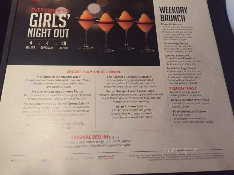 Milestones Grill + Bar - Coquitlam, BC menu_pic