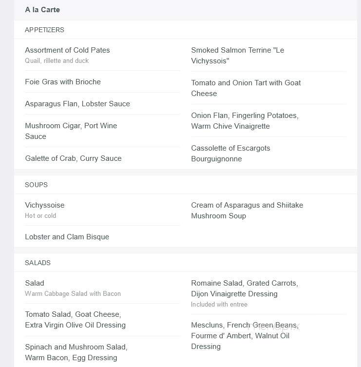 Le Vichyssois Ltd - Lakemoor, IL menu_pic
