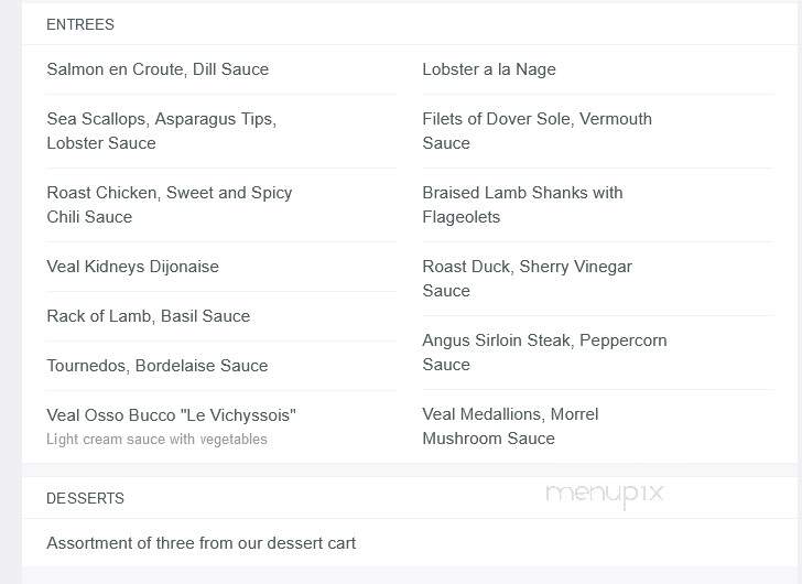 Le Vichyssois Ltd - Lakemoor, IL menu_pic