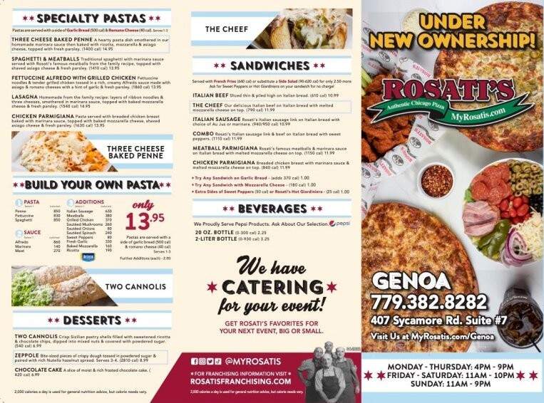 Rosati's Pizza - Genoa, IL menu_pic