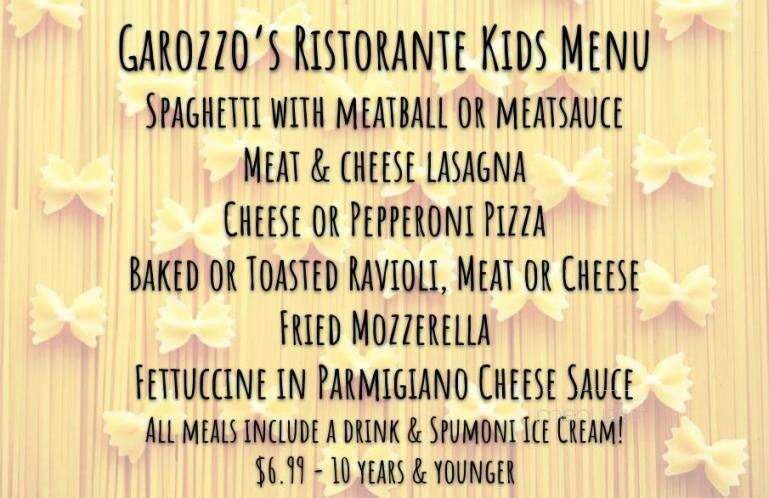 Garozzo's Ristorante - Overland Park, KS menu_pic