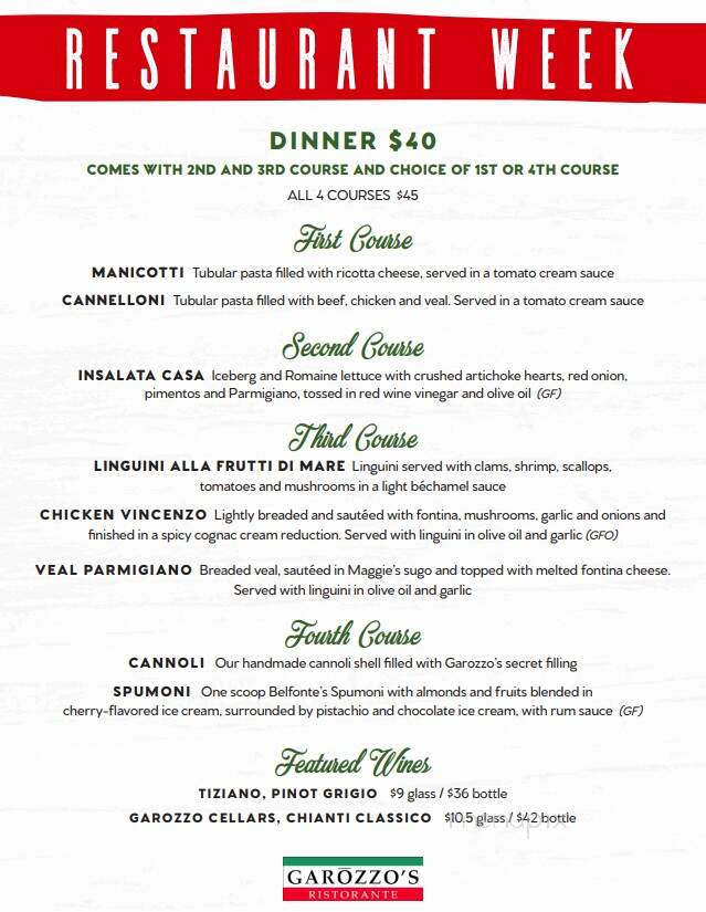 Garozzo's Ristorante - Overland Park, KS menu_pic