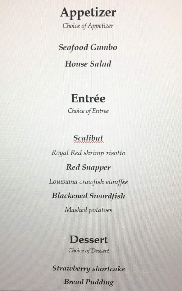 Gw Fins - New Orleans, LA menu_pic