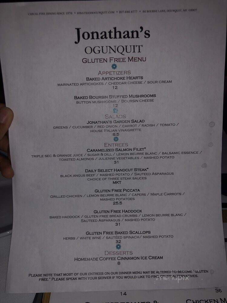 Jonathan's Restaurant - Ogunquit, ME