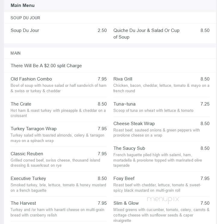 Saucy Salamander Cafe - Annapolis, MD menu_pic