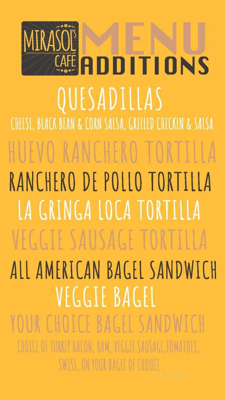 Mirasols Cafe - North Dartmouth, MA menu_pic