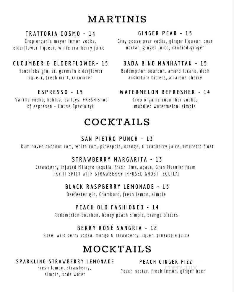 Trattoria San Pietro - Norwell, MA menu_pic