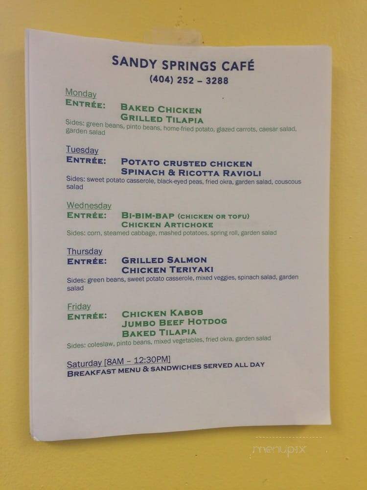 Sandy Springs Cafe - Atlanta, GA menu_pic